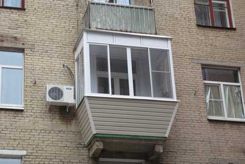 остекление балкона с выносом