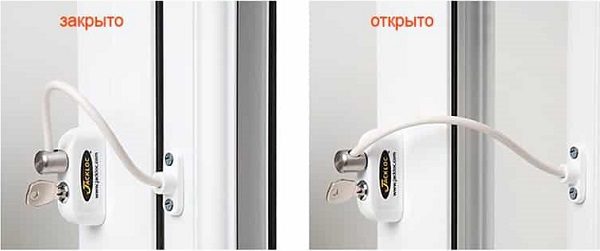 тросиковый замок на среднюю часть пластикового окна